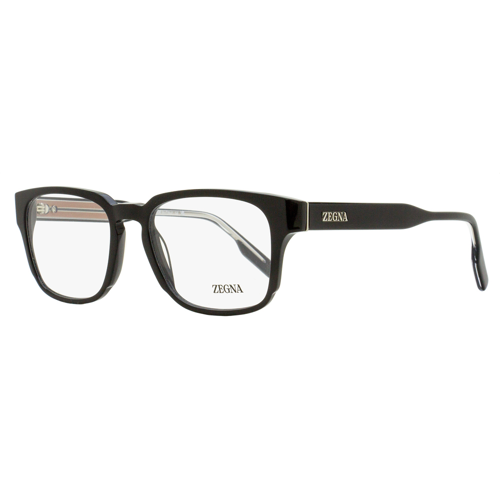 Zegna Keyhole Rectangular Eyeglasses EZ5262 001 Black 53mm